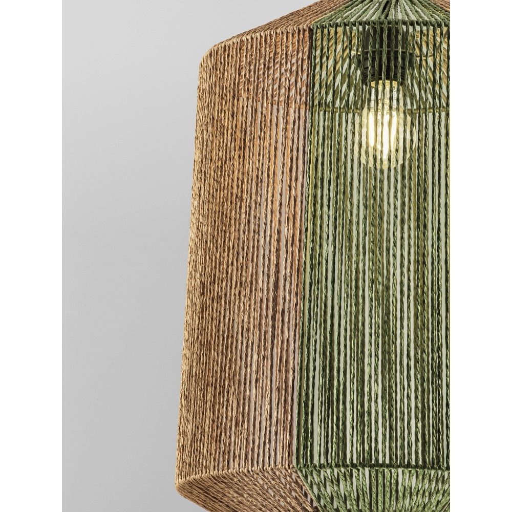 Pendant lamp Dena Ø 38cm brown with green Lyora 5212017477293