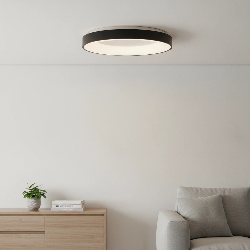Ceiling lamp Rando Thin black Ø 60cm