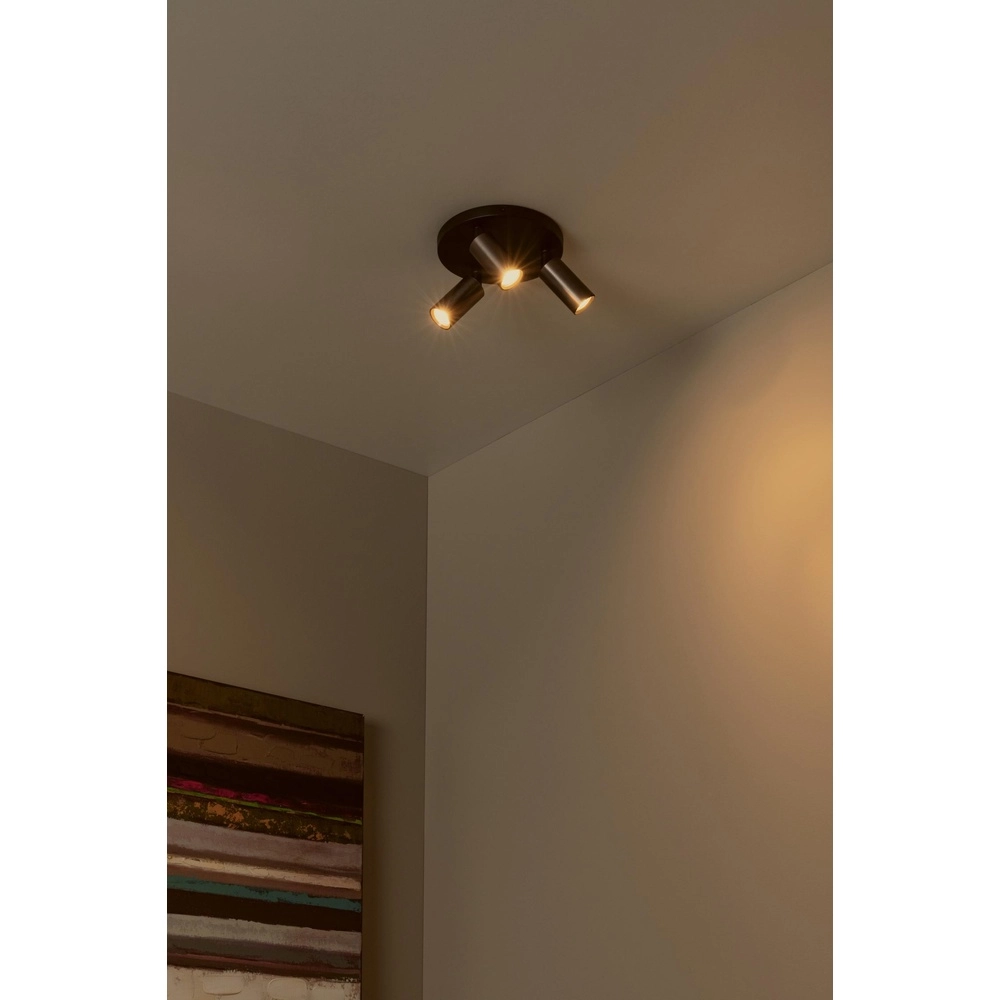 Ceiling spotlight Ritmo mini GU10 3-light coffee brown Lucide 5411212094025