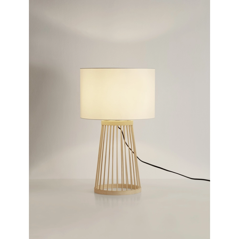 Table lamp Lois wood with white hood
