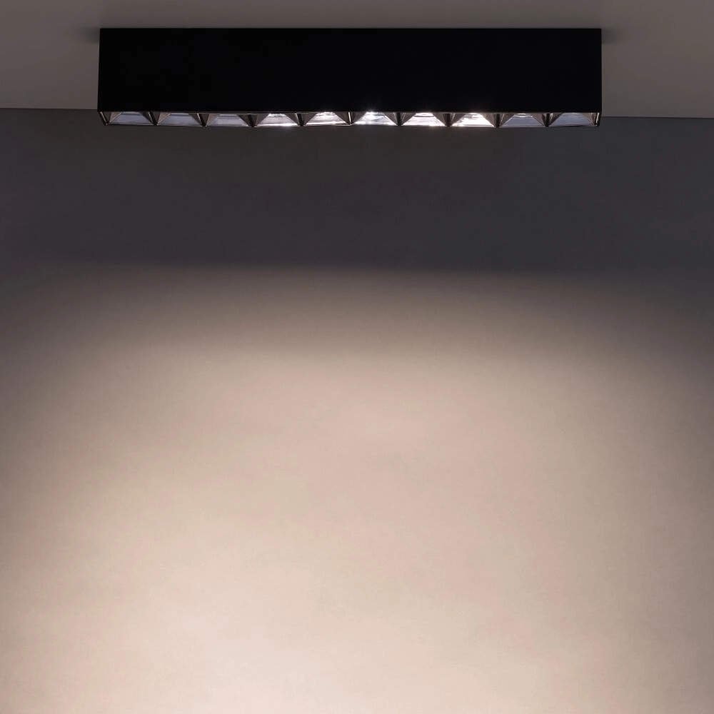 Black surface-mounted spotlight Midi Led 10x1 LEDs - 4000K Lyora 5903139100601
