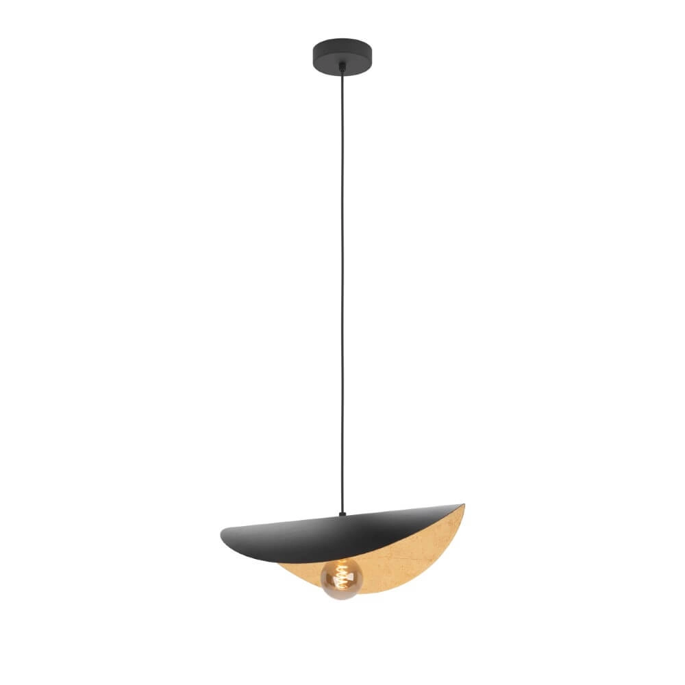 Black hanging lamp Saceda with gold Ø 41cm