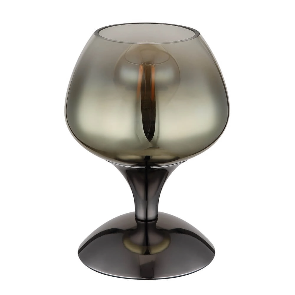 Gunmetal table lamp Maxy with amber glass Ø 15cm Globo 9007371462933