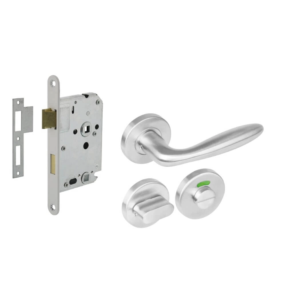 Complete door handle set Jupiter Stainless steel toilet