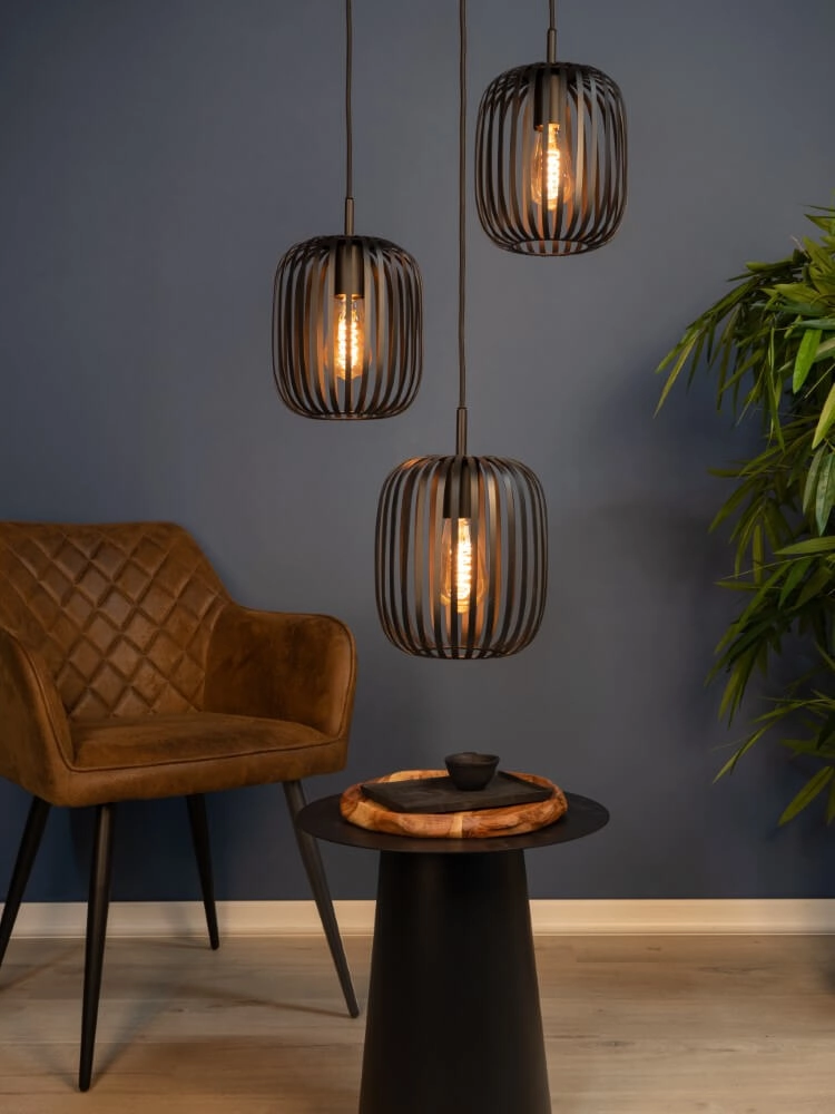 Black pendant lamp Romazzina 3-light Eglo 9008606258567