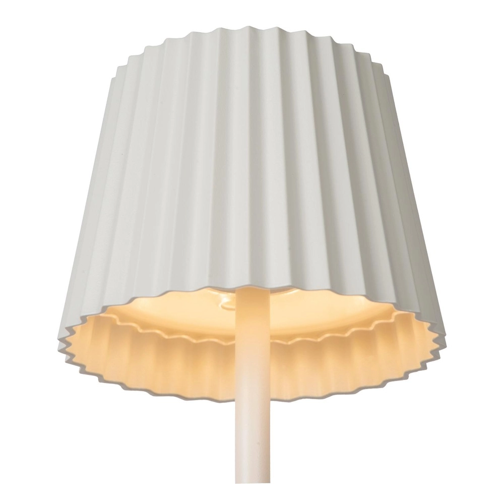 Rechargeable table lamp Justine white with charging station Lucide 5411212272188