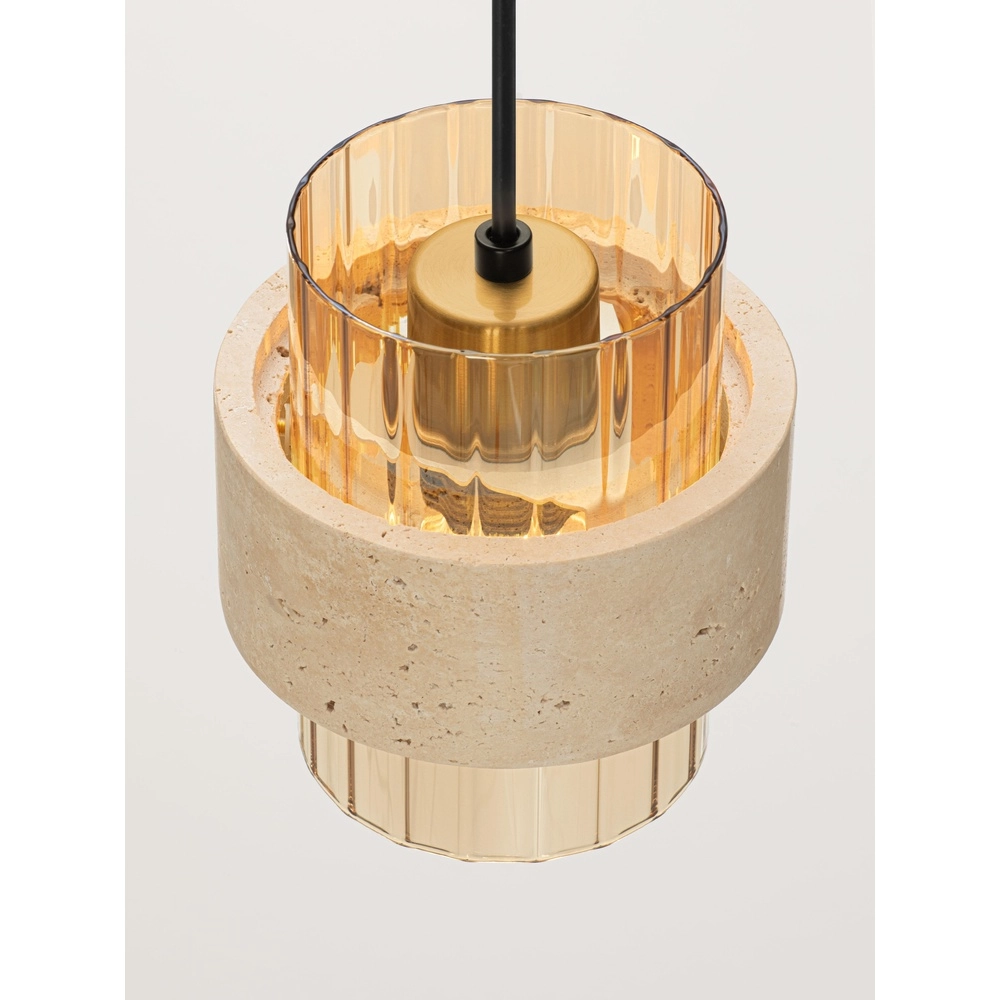 Modern pendant lamp Melony amber glass with sand brown Lyora 5212063501249
