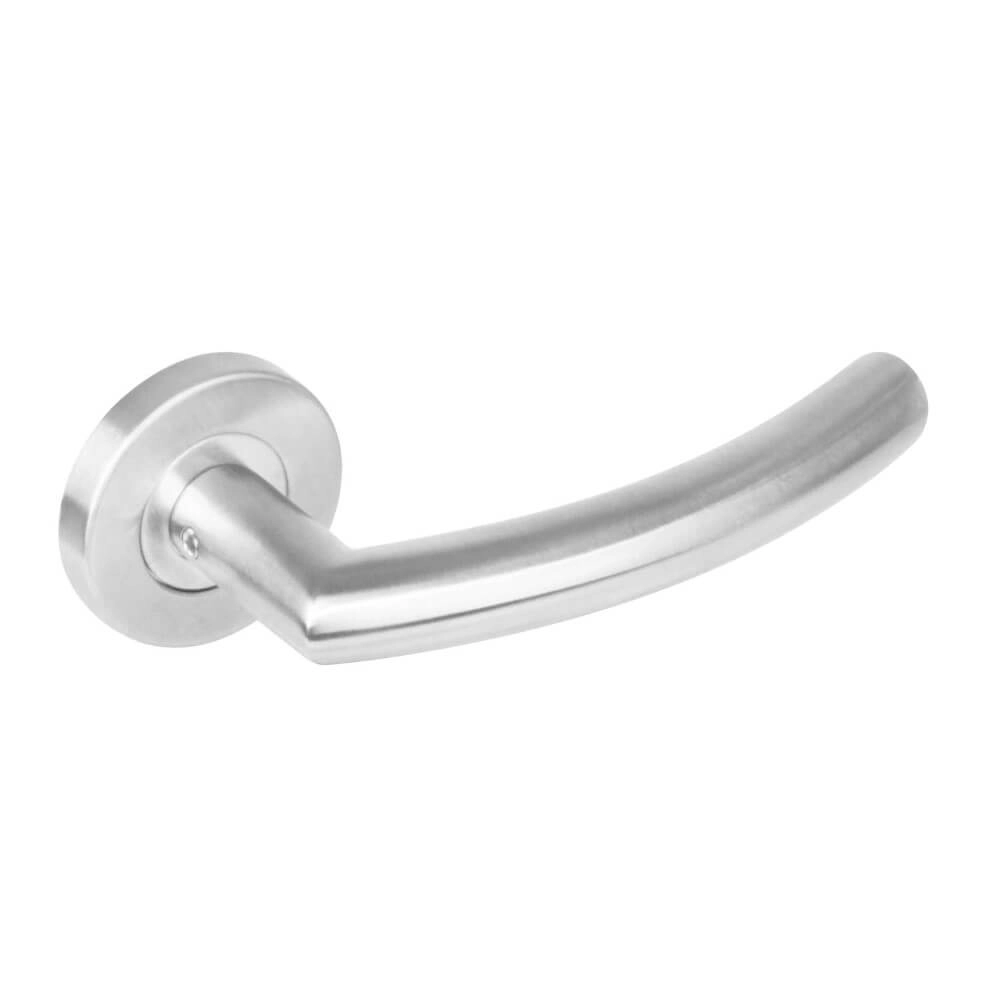 Door handle Rond 90 on rosette stainless steel