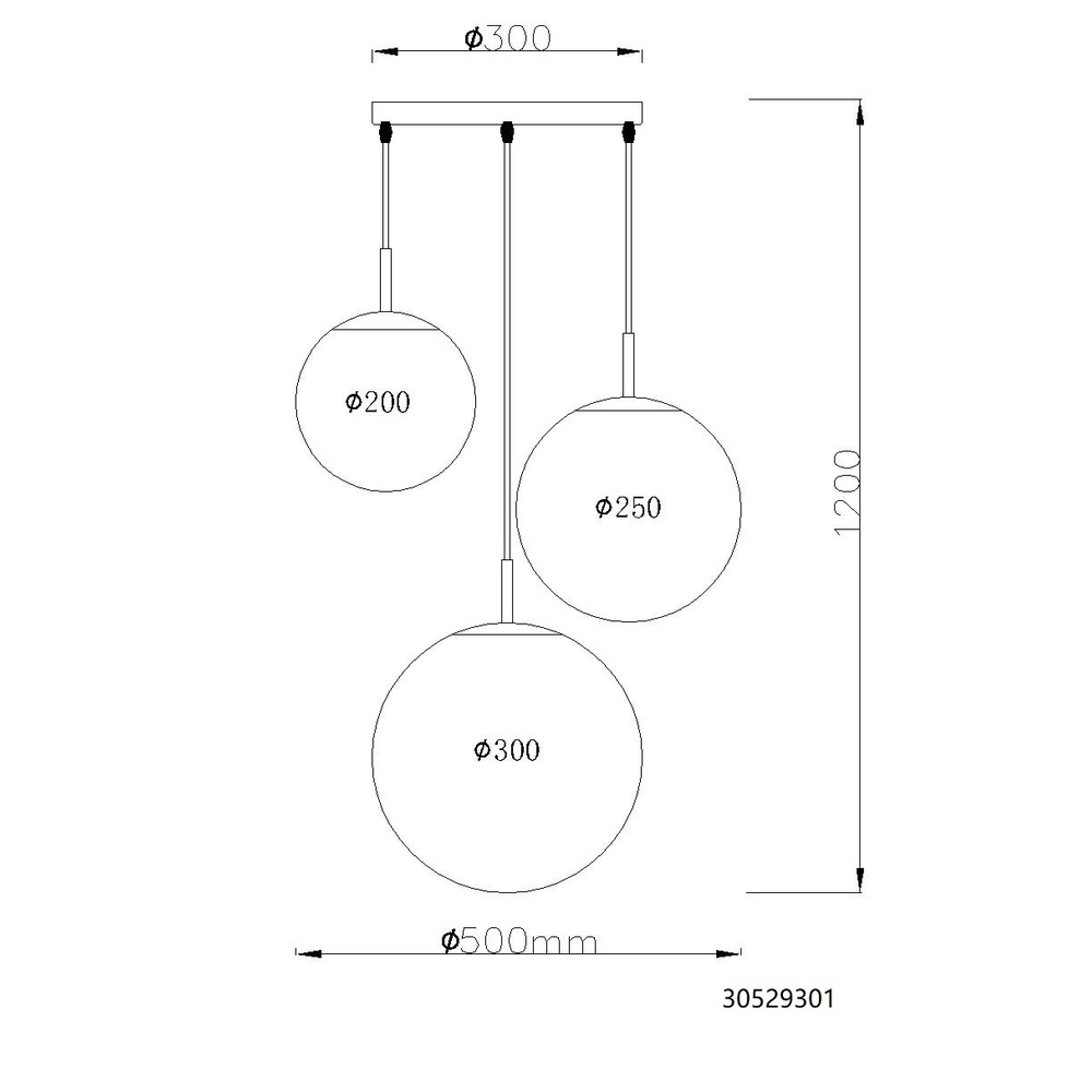 Design pendant lamp Kop nickel 3-light round Globo 9007371513994