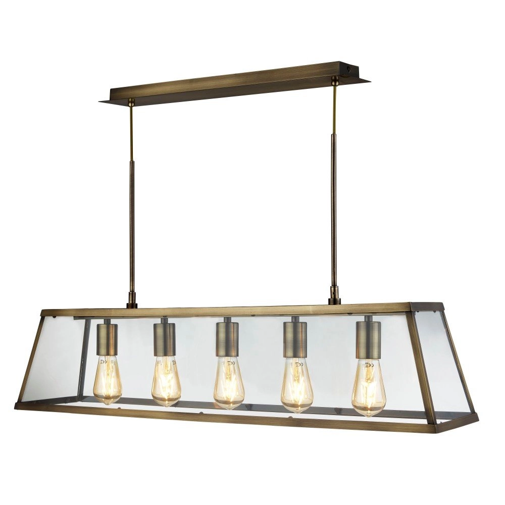 Country Pendant Lamp Voyager 5-light antique bronze