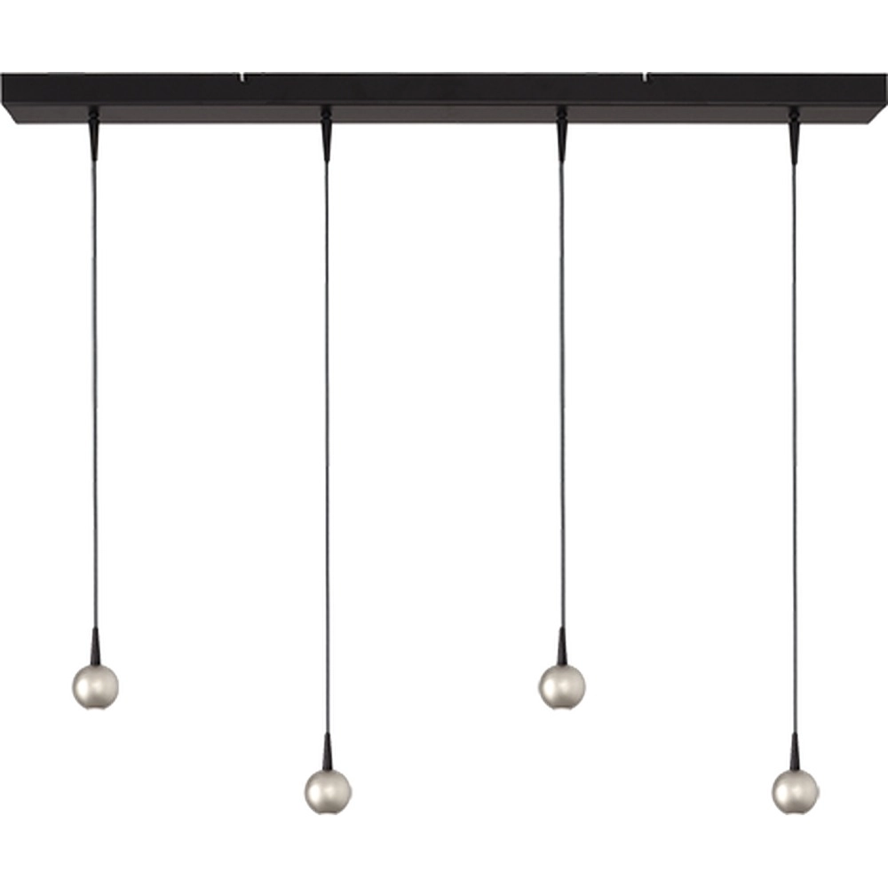 4-light pendant lamp Talana black with nickel Ø6cm DTW