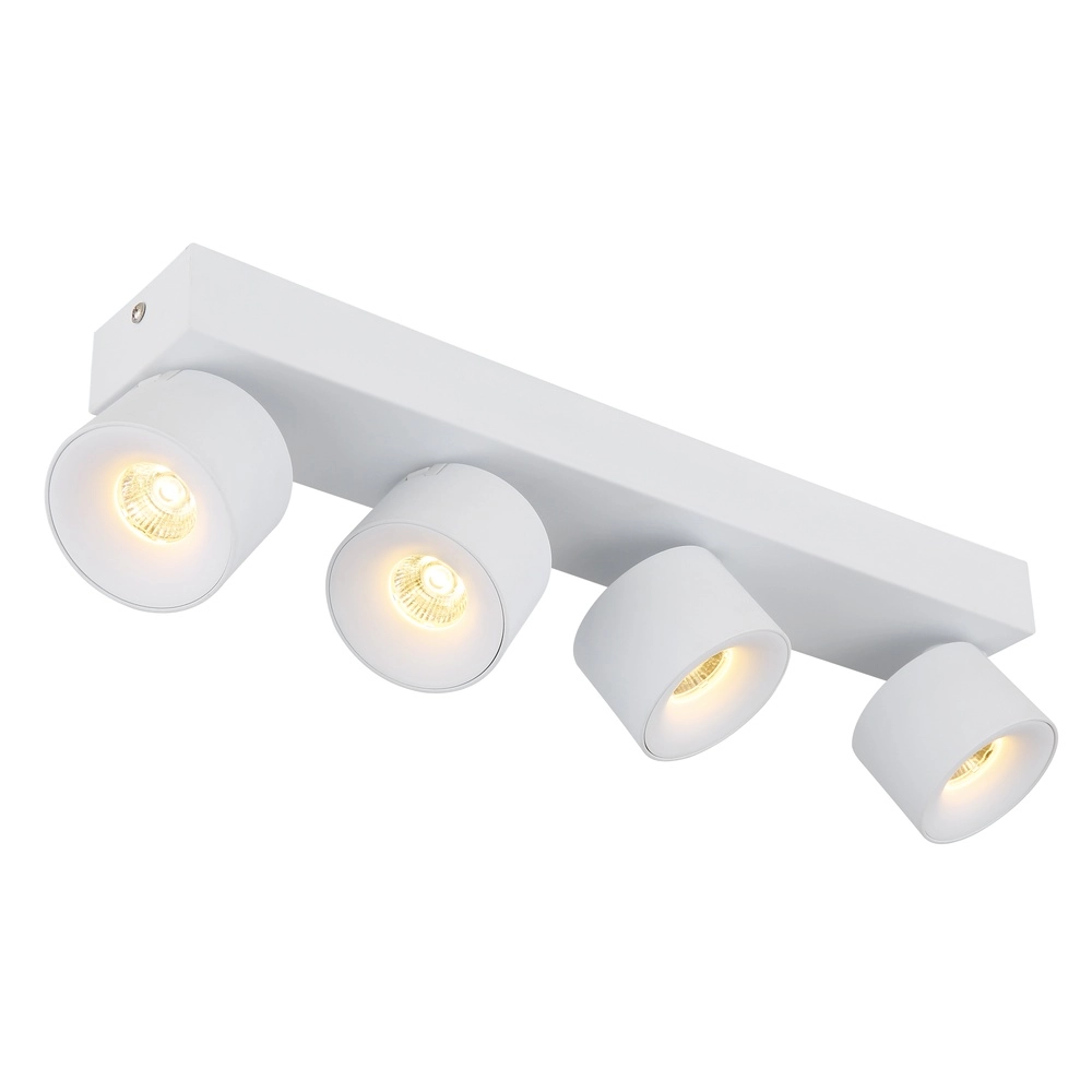 Sleek ceiling lamp Rae 4-light white