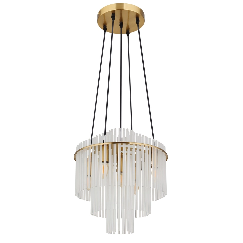 Pendant lamp Ø 40cm Gorley Gold with white glass sticks Globo 9007371518135