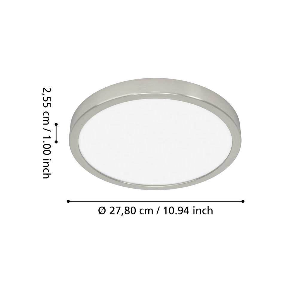 Ceiling light IP44 Fueva 6-Z round - stainless steel - Ø 27.8cm Eglo 9008606330614