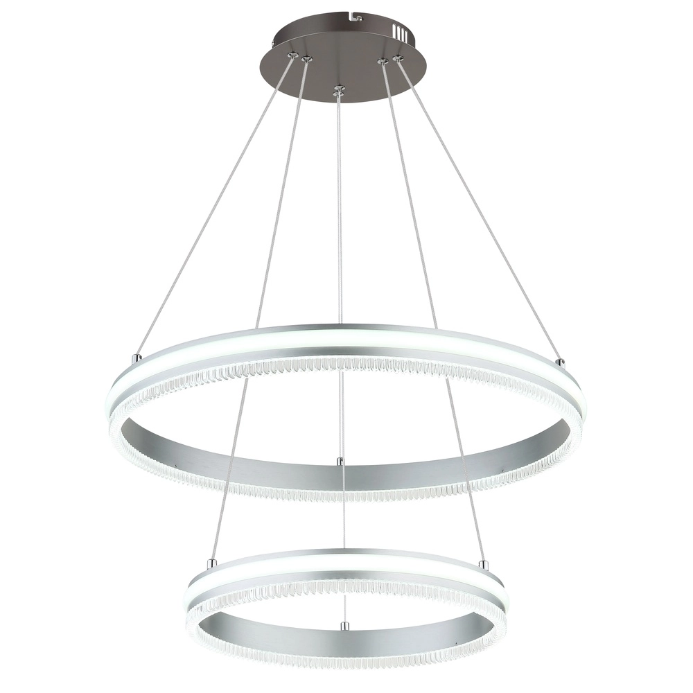 Pendant lamp Francine gunmetal 2 rings Globo 9007371583645