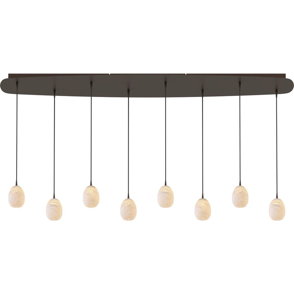 Oval pendant lamp Alta 8-light cocoa