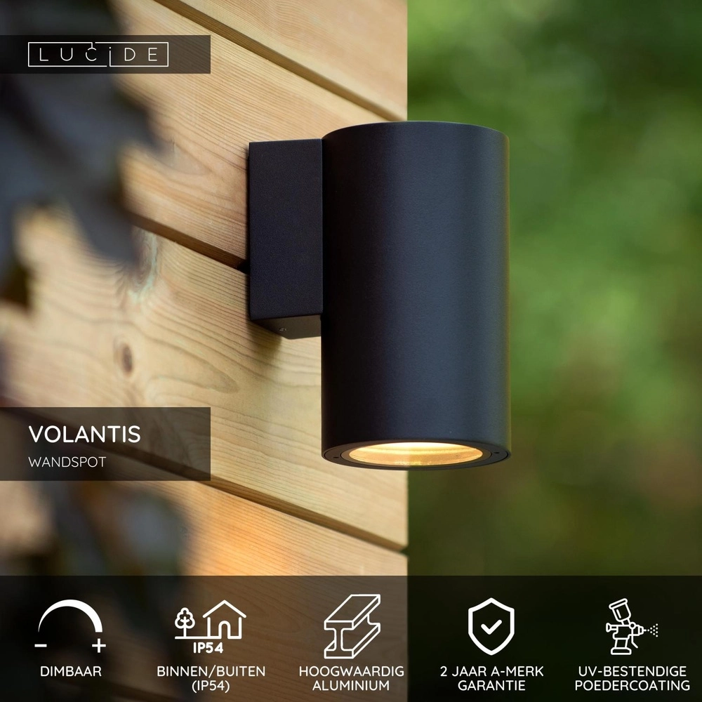 Wall spotlight Volantis Downlight Black Lucide 5411212272041