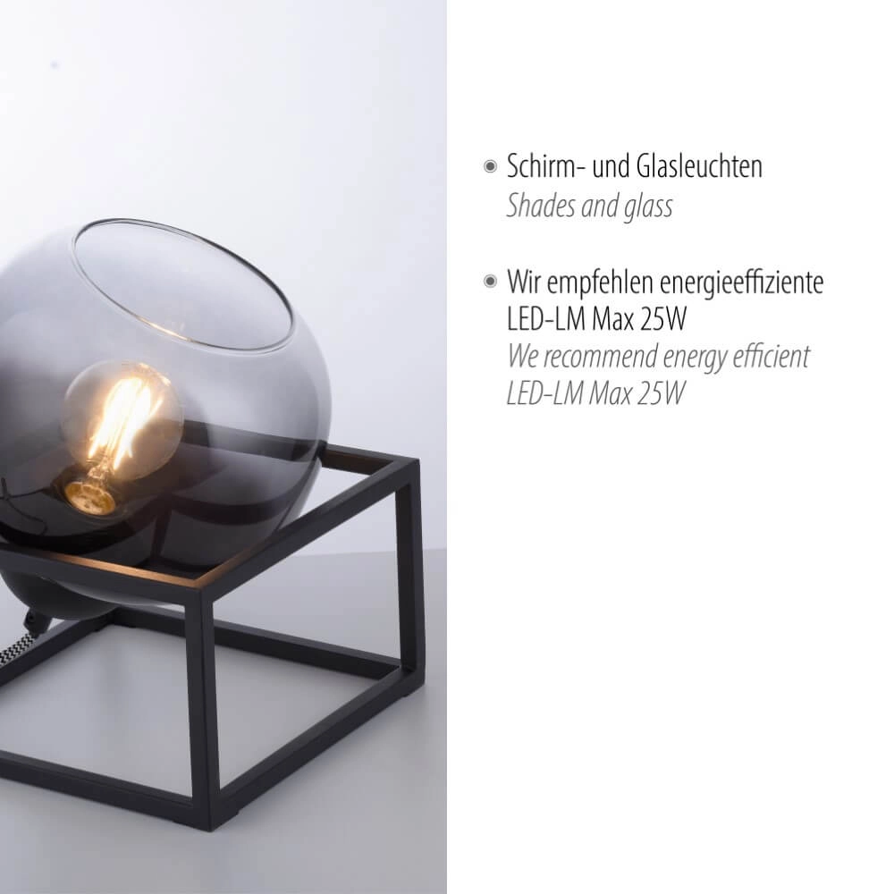 Black table lamp Zea Just Light 4043689993771