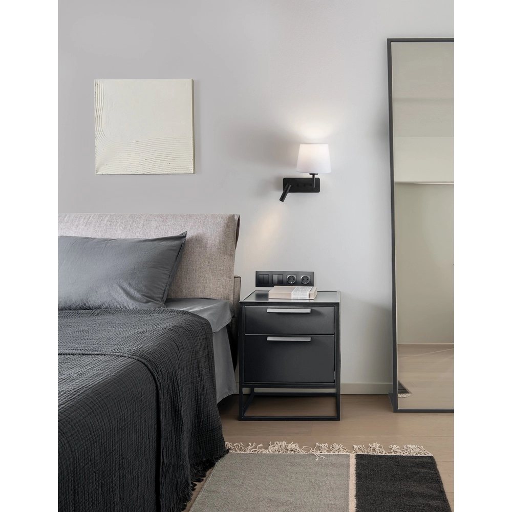 Wall lamp Savona black with white hood Lyora 5212017430175