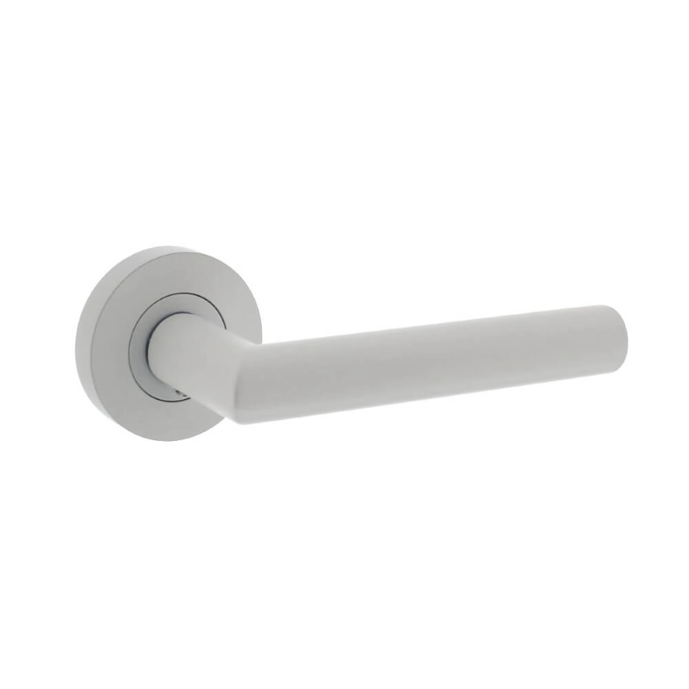 Tight door handle Bastian Round rosette white