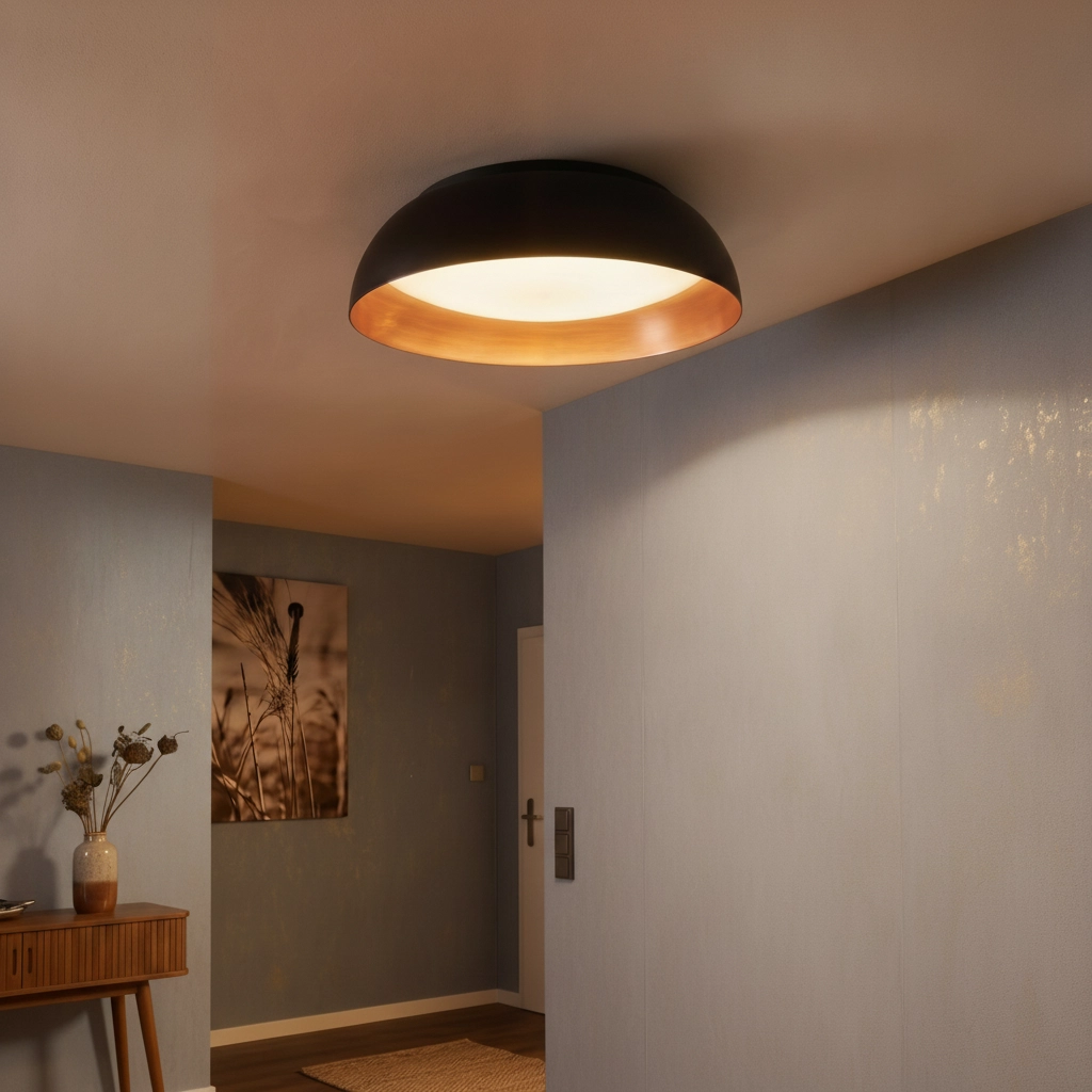 Design ceiling lamp Landon black with copper