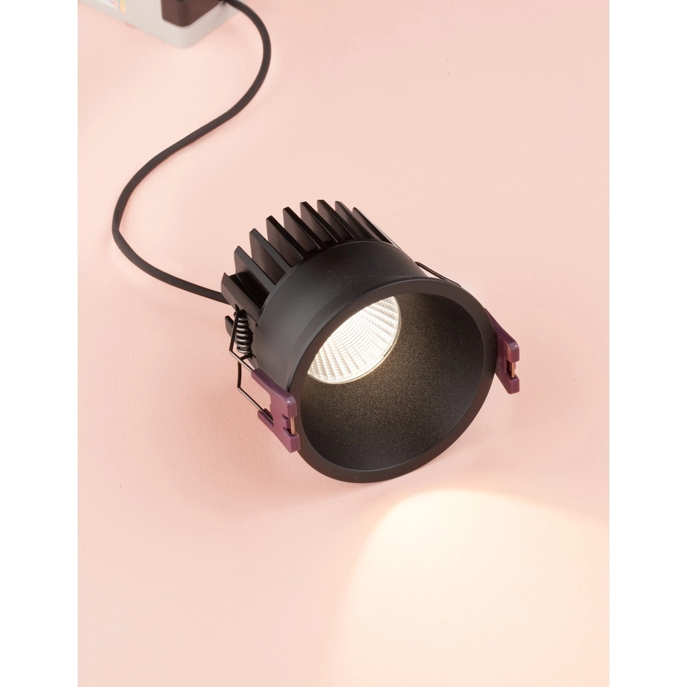 Black recessed spotlight Blade Ø 7.8cm