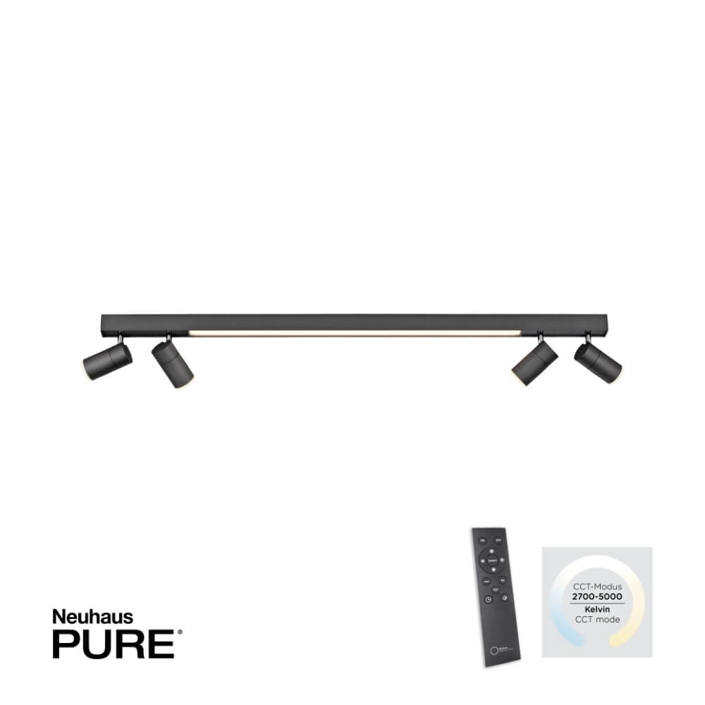 Sleek ceiling lamp Pure Lines Spot anthracite Paul Neuhaus 4012248366349