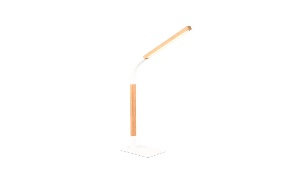 Flexible table lamp Norris white with wood Trio 4017807600001