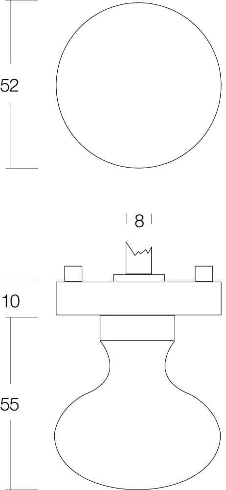 Round button Tondo nickel matt Ø 5.3cm Intersteel 8714186144084