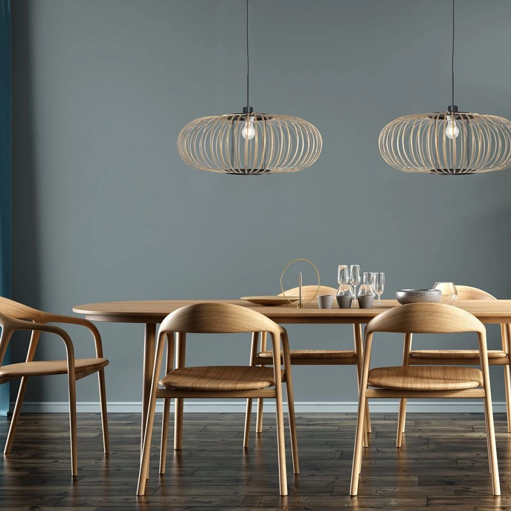Pendant lamp Silva with bamboo shade Ø60cm Steinhauer 8712746182743