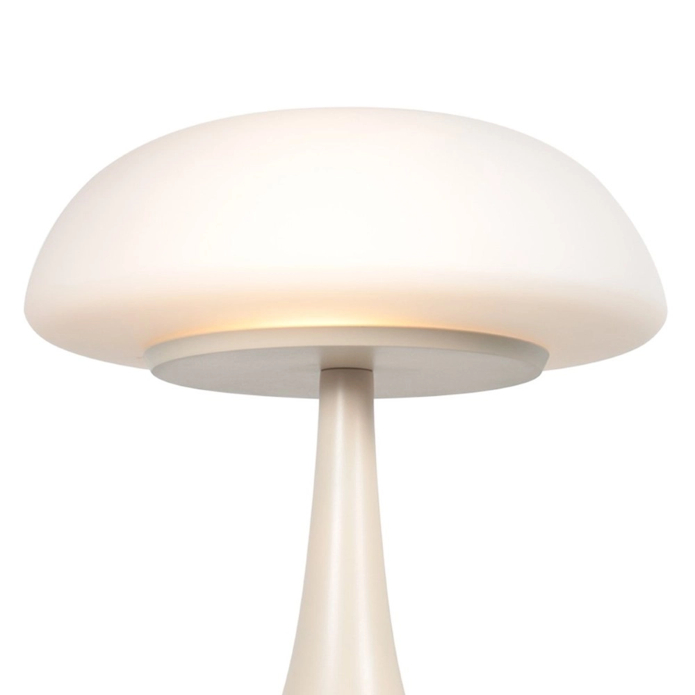 Table lamp Ancilla sand brown with white glass