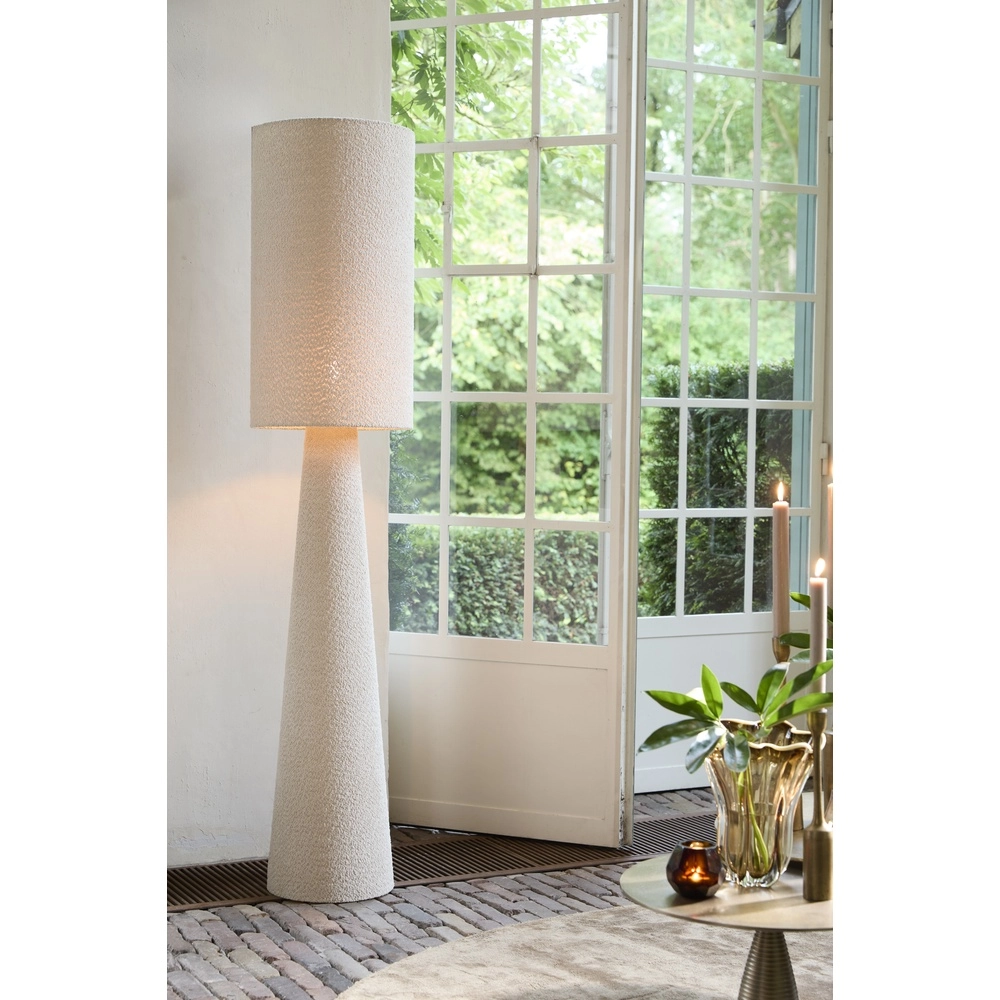 Floor lamp Micky Ø 38cm - bouclé - sand Light & Living 8717807761158