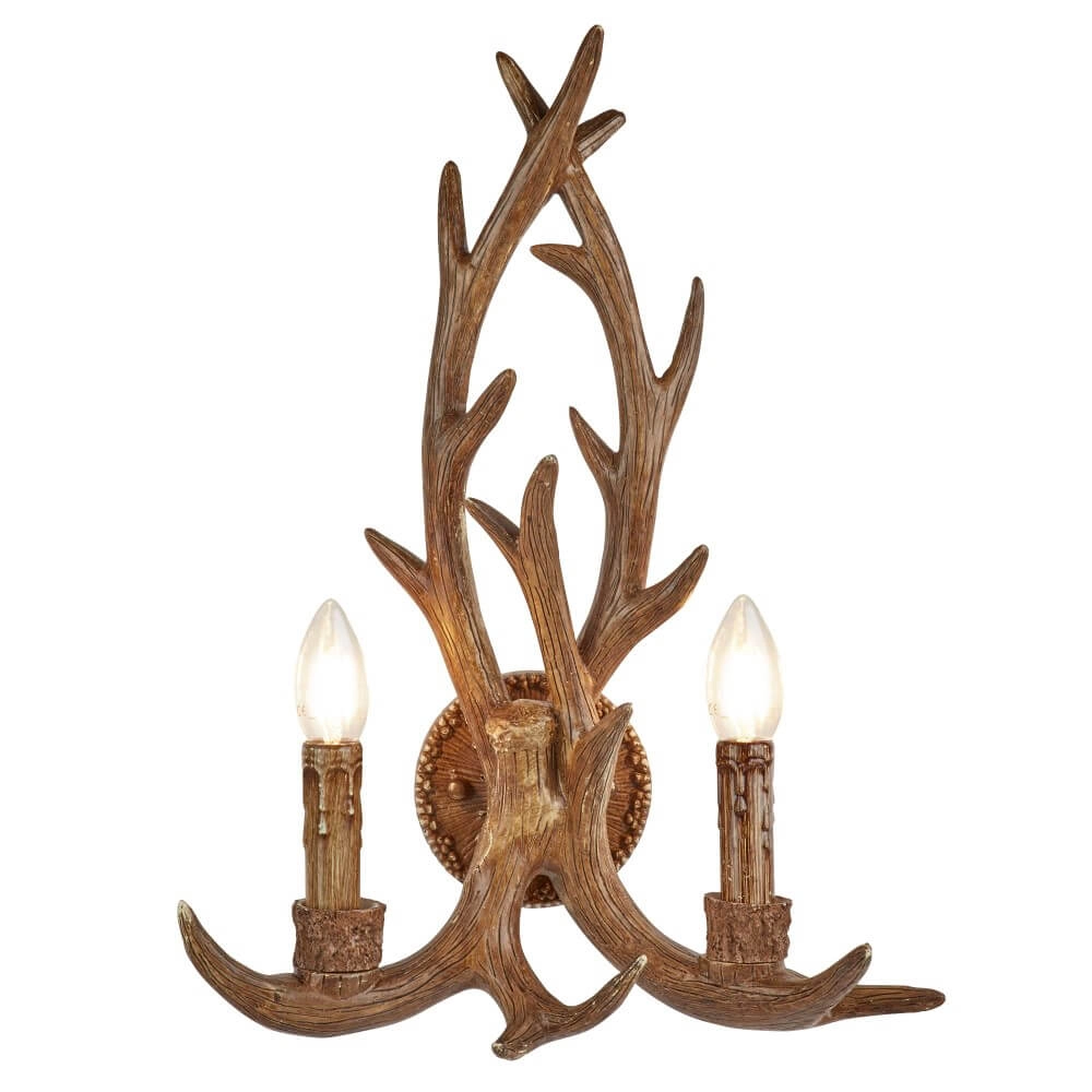 Wooden wall lamp Stag