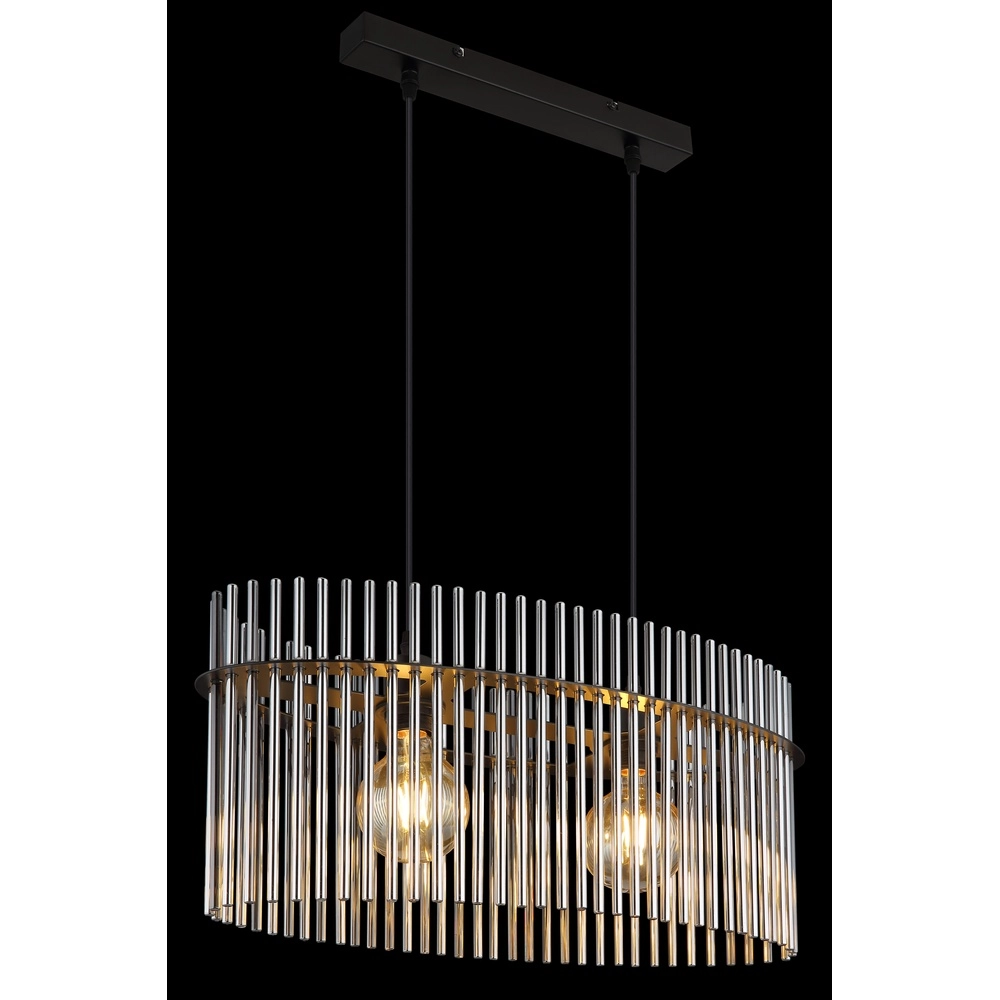 Pendant lamp Gorley Black with smoke glass rods Globo 9007371506149