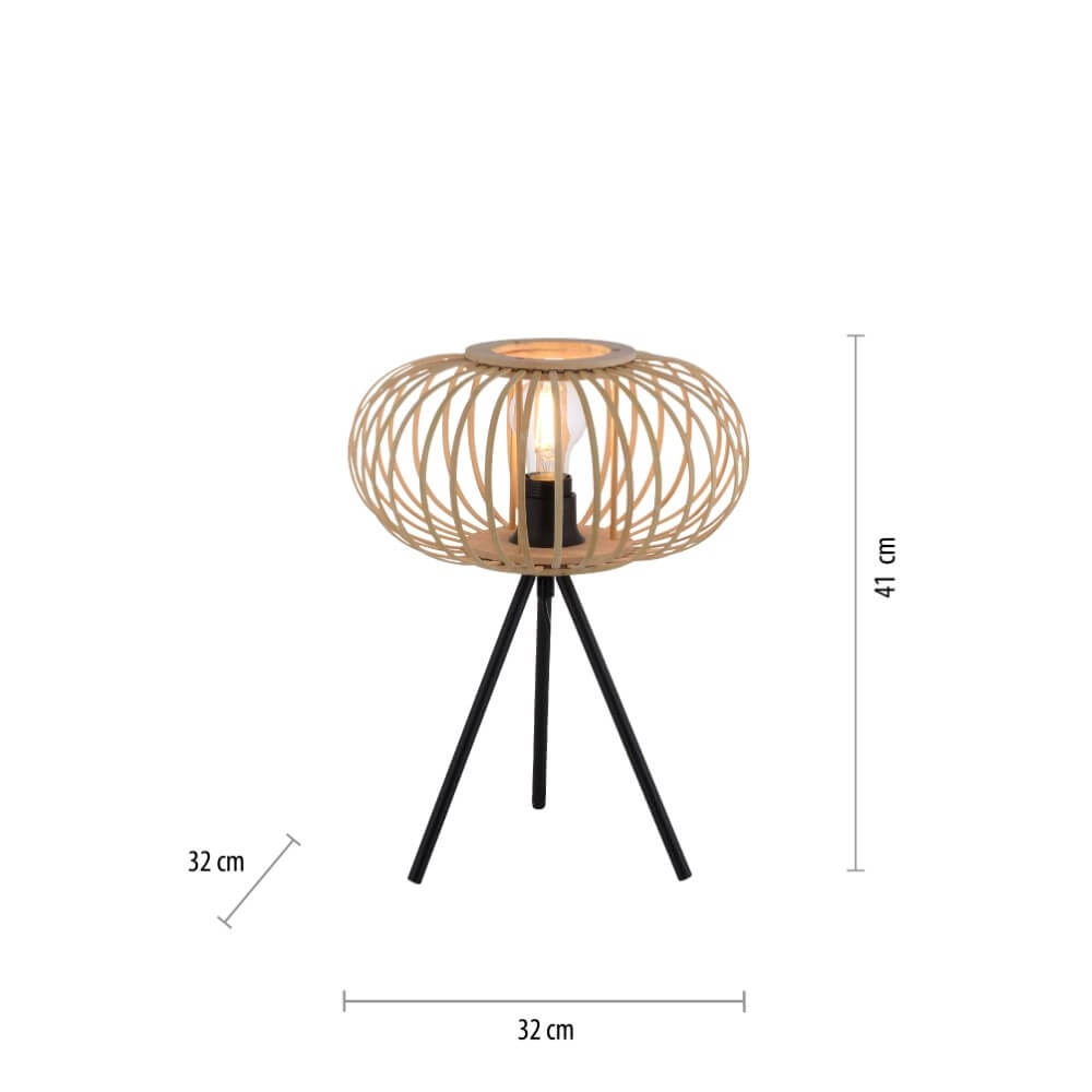 Tripod table lamp Racoon wood Just Light 4043689987596