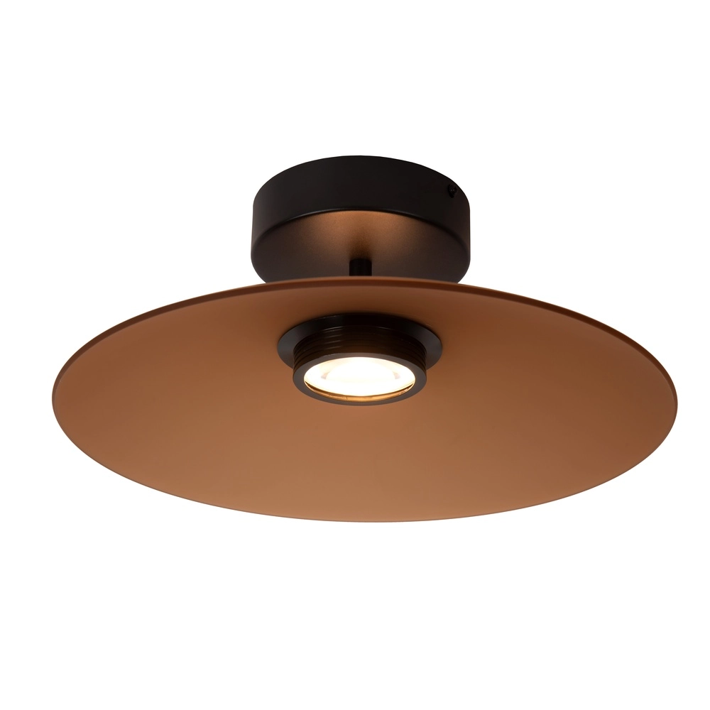 Sleek ceiling lamp Menga Ø 40cm amber glass