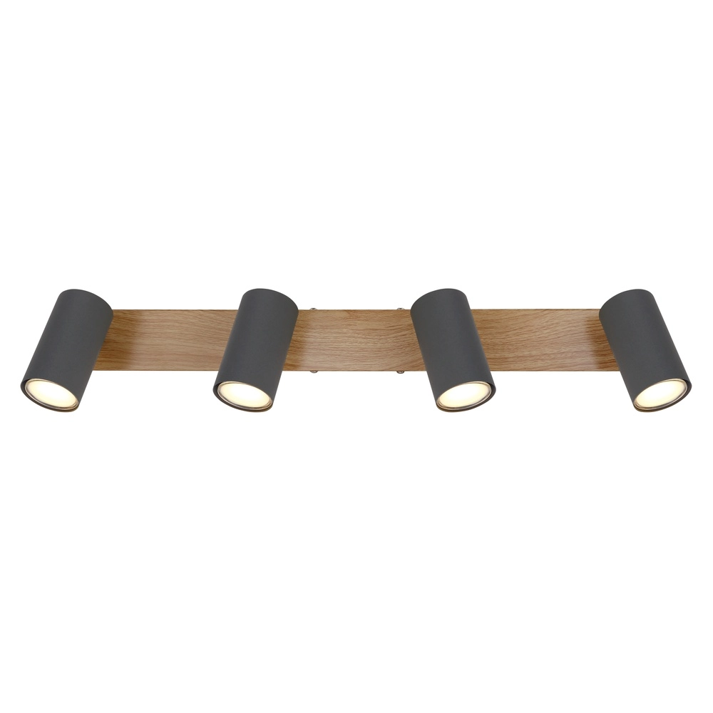 Ceiling lamp 4-lights Robby wood Globo 9007371439539