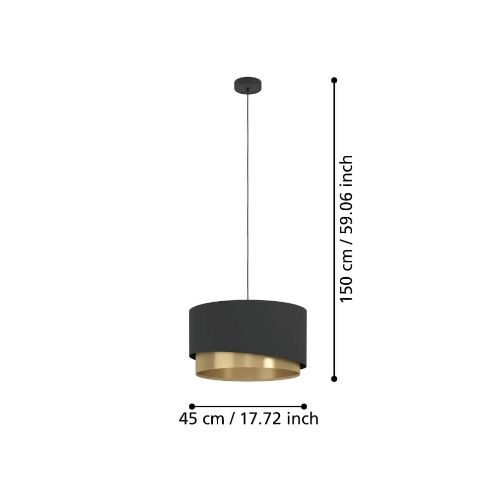 Hanging lamp black with gold Manderline Ø 45cm Stars of Light 9002759399252