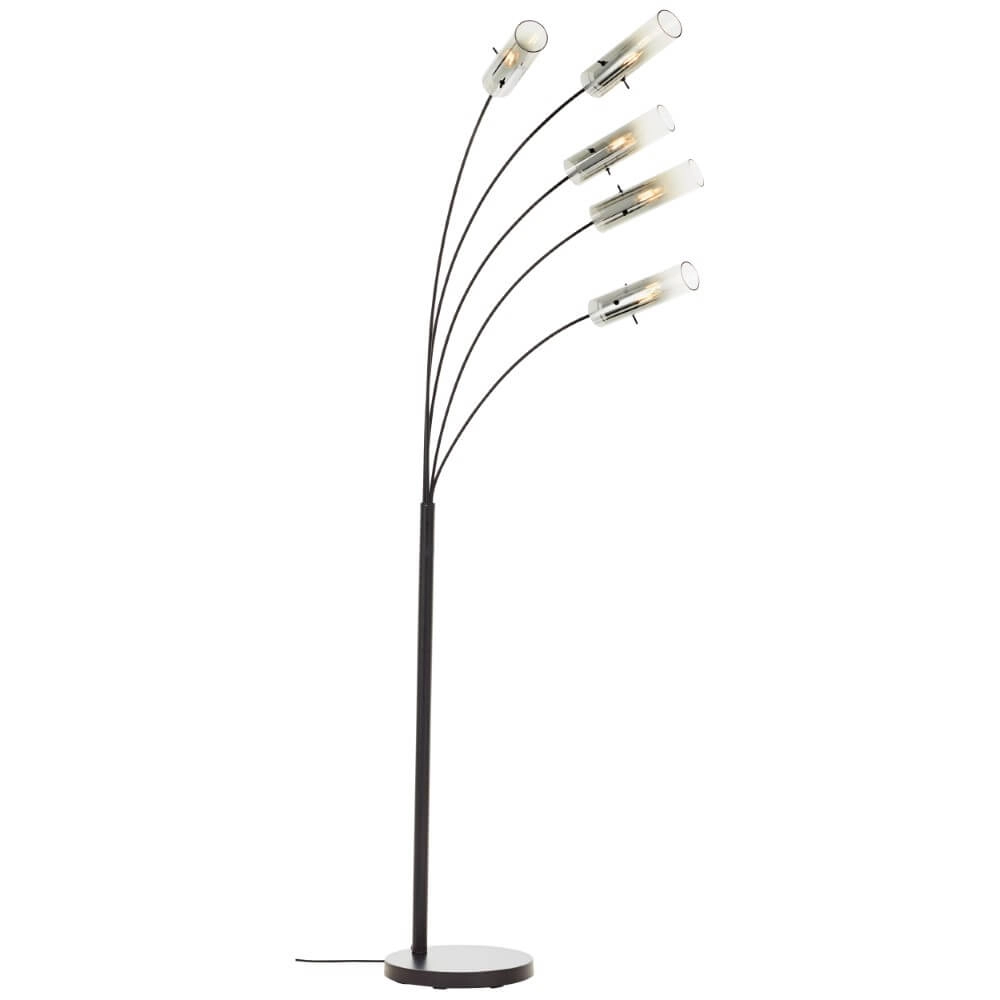 Floor lamp Glasini black with smoke glass Brilliant 4004353429545