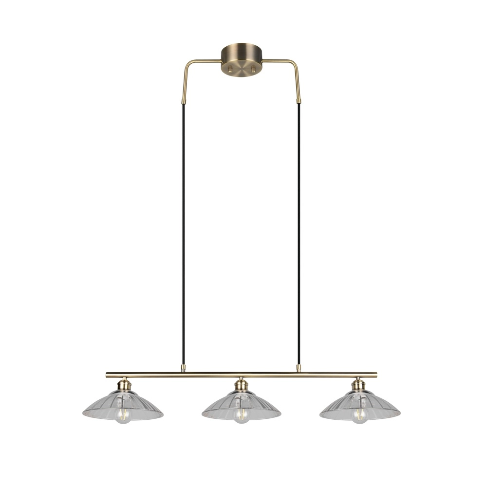 Classic pendant lamp Eluna 3-light old brass Trio 4017807682526