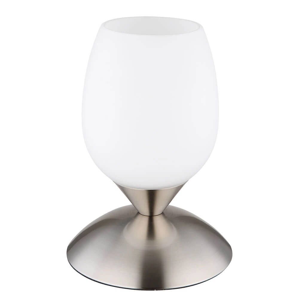 Table lamp Kuwaita nickel with white glass Globo 9007371446988