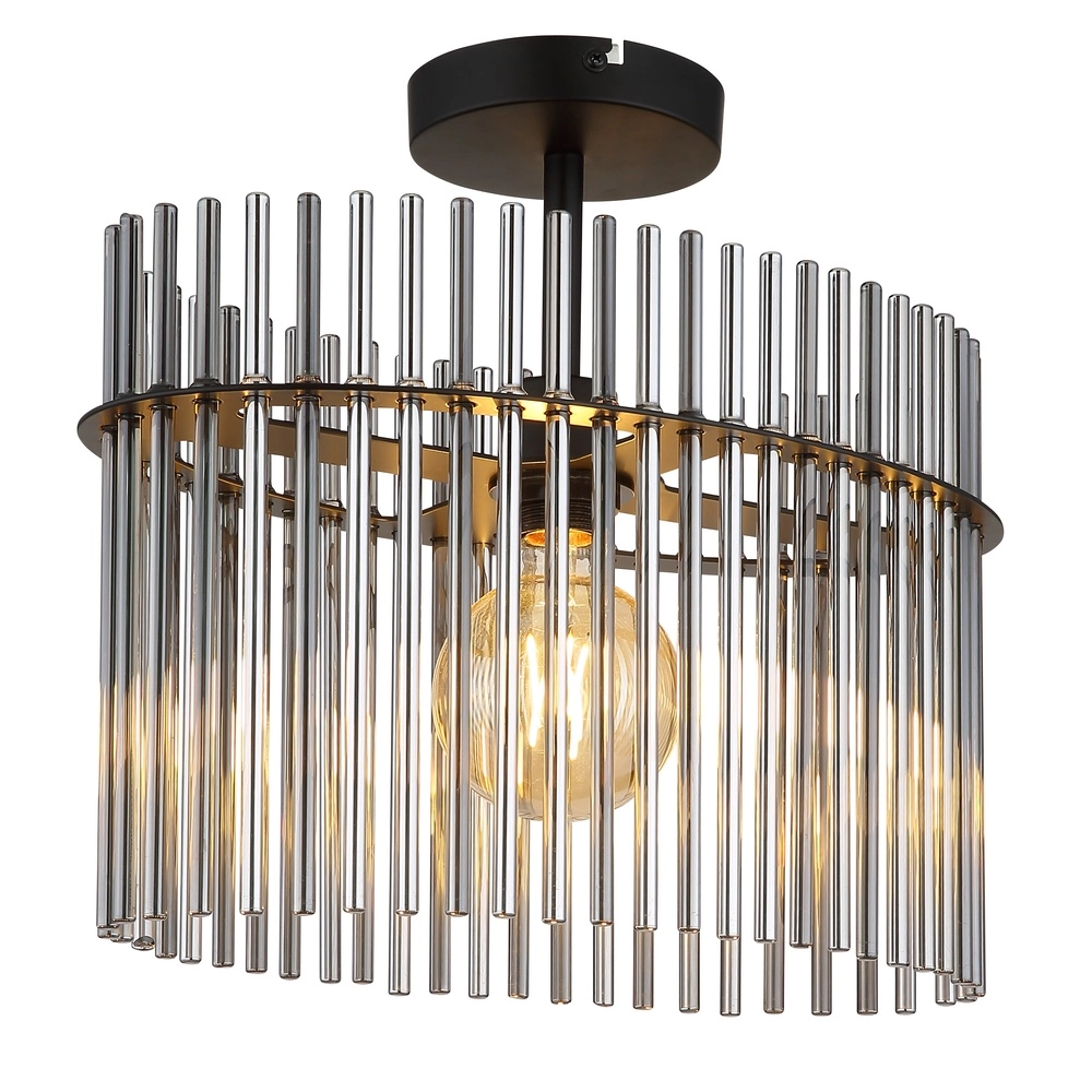 Ceiling lamp Gorley Single black with glass rods