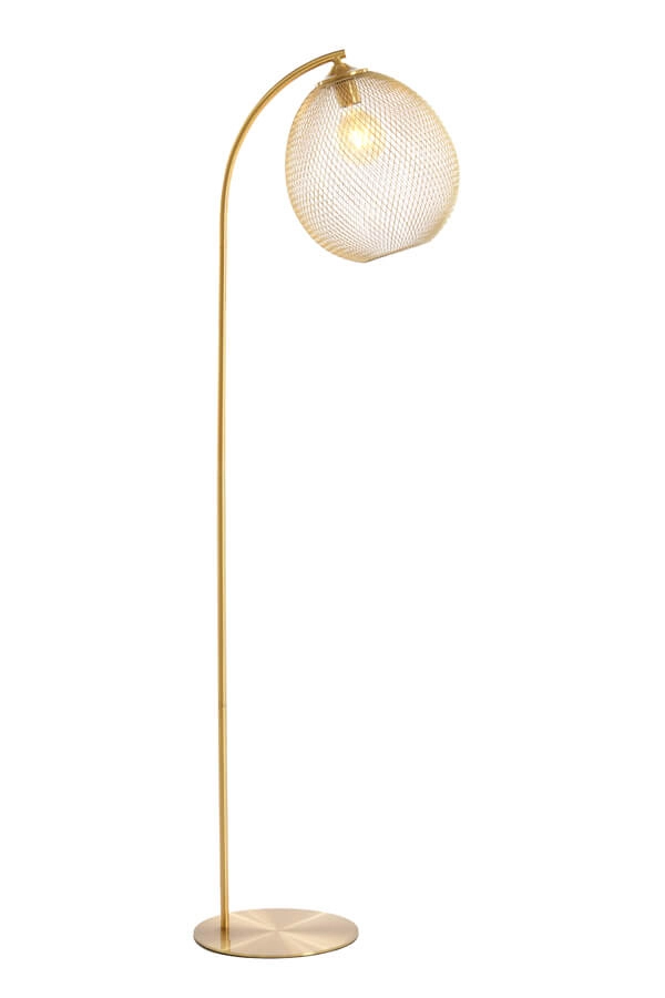 Golden floor lamp Moroc Ø 30cm
