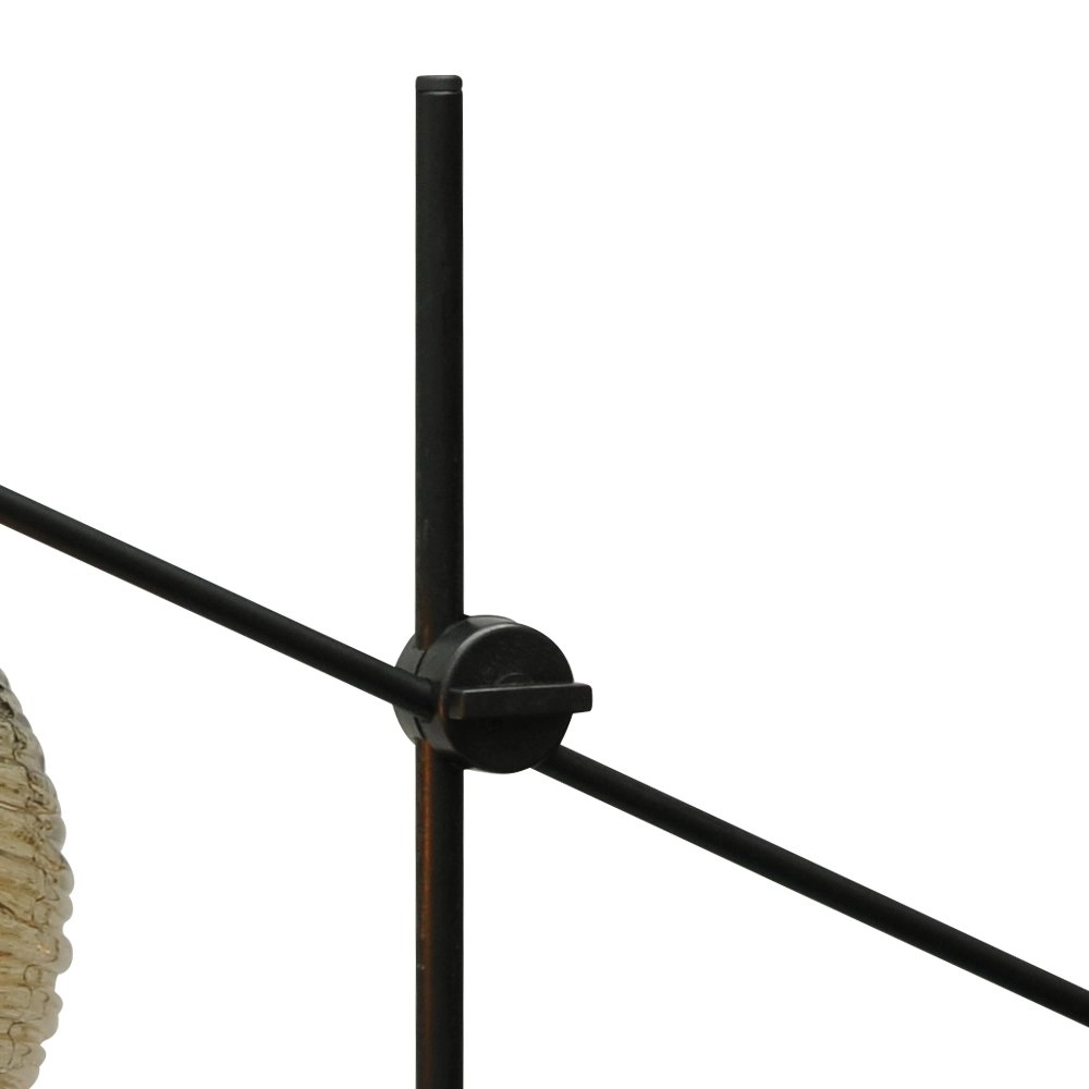 Adjustable table lamp Quinto Smoke with striped glass Masterlight 8718121216577