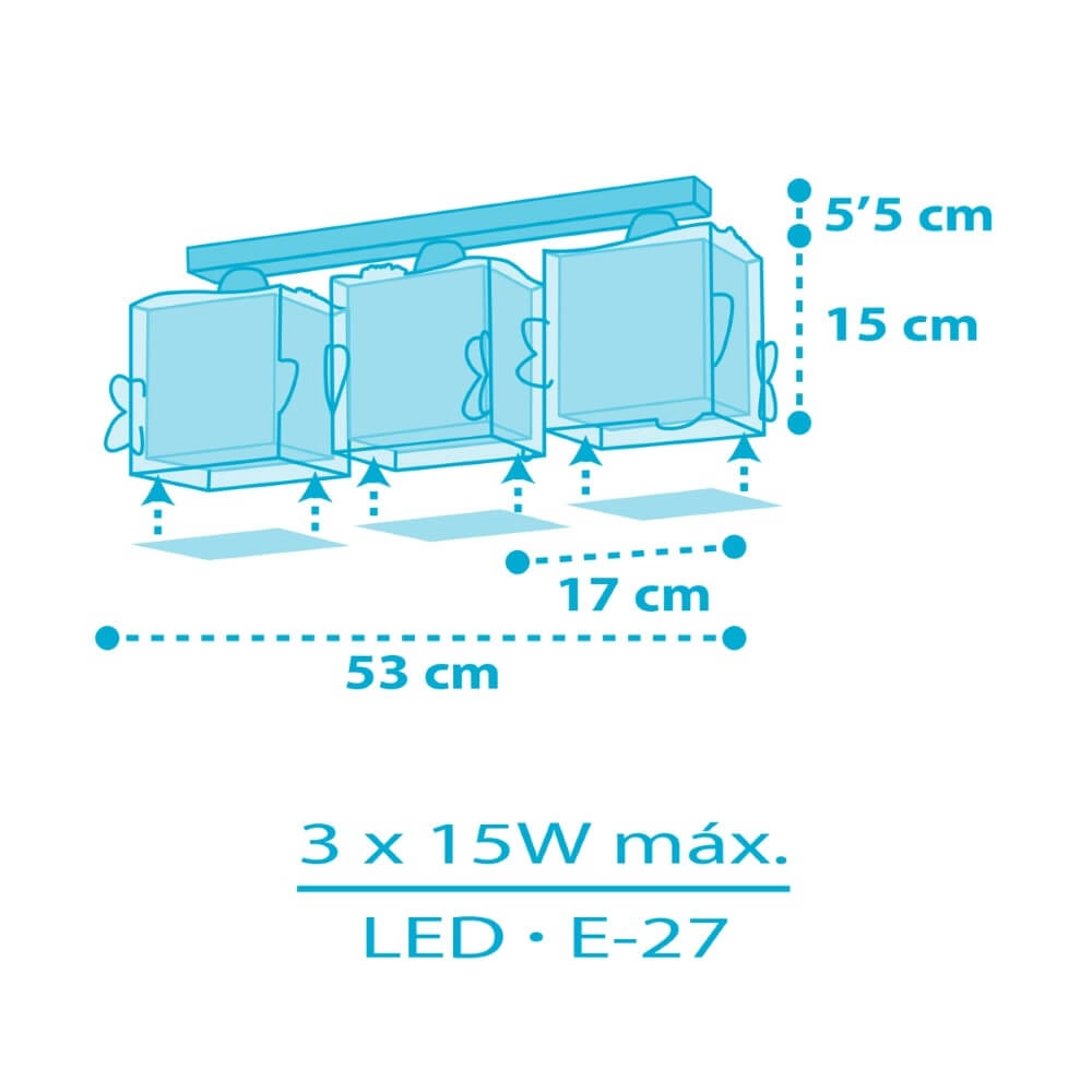 3-light ceiling lamp Little Shark Dalber 8420406634739