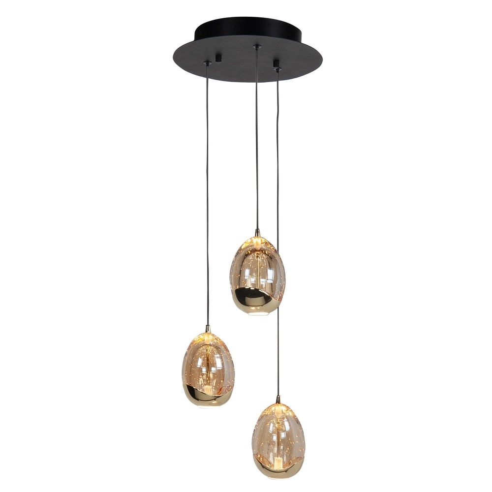 Pendant lamp Golden Egg black 3-lights