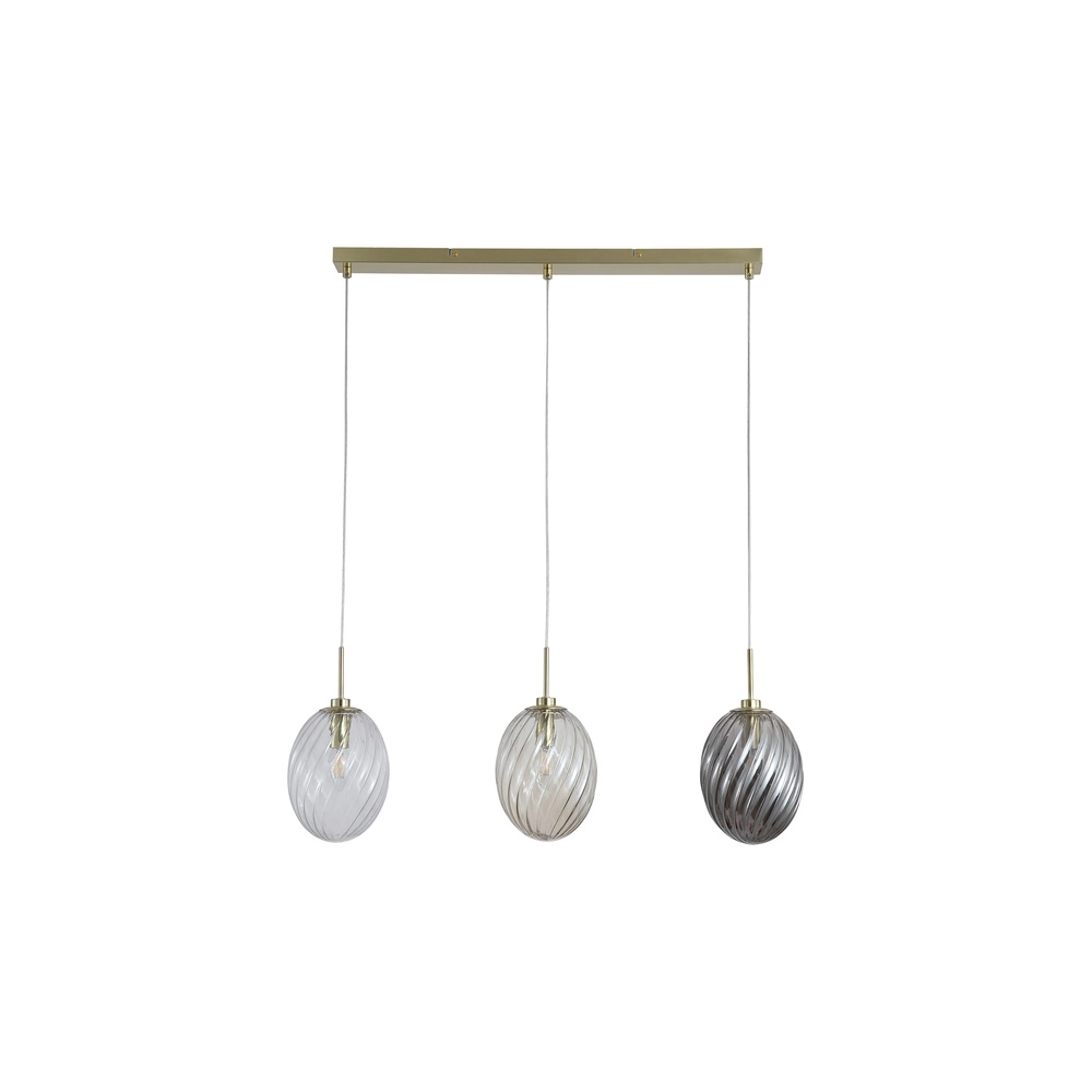 3-light pendant lamp Whirl Straight colored glass Searchlight 5053423299372