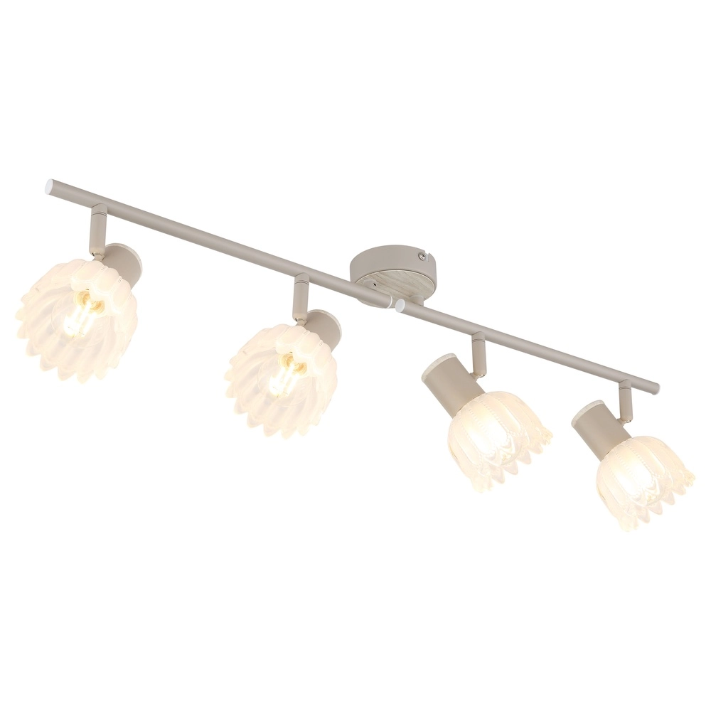4-light ceiling spotlight Planta sand brown