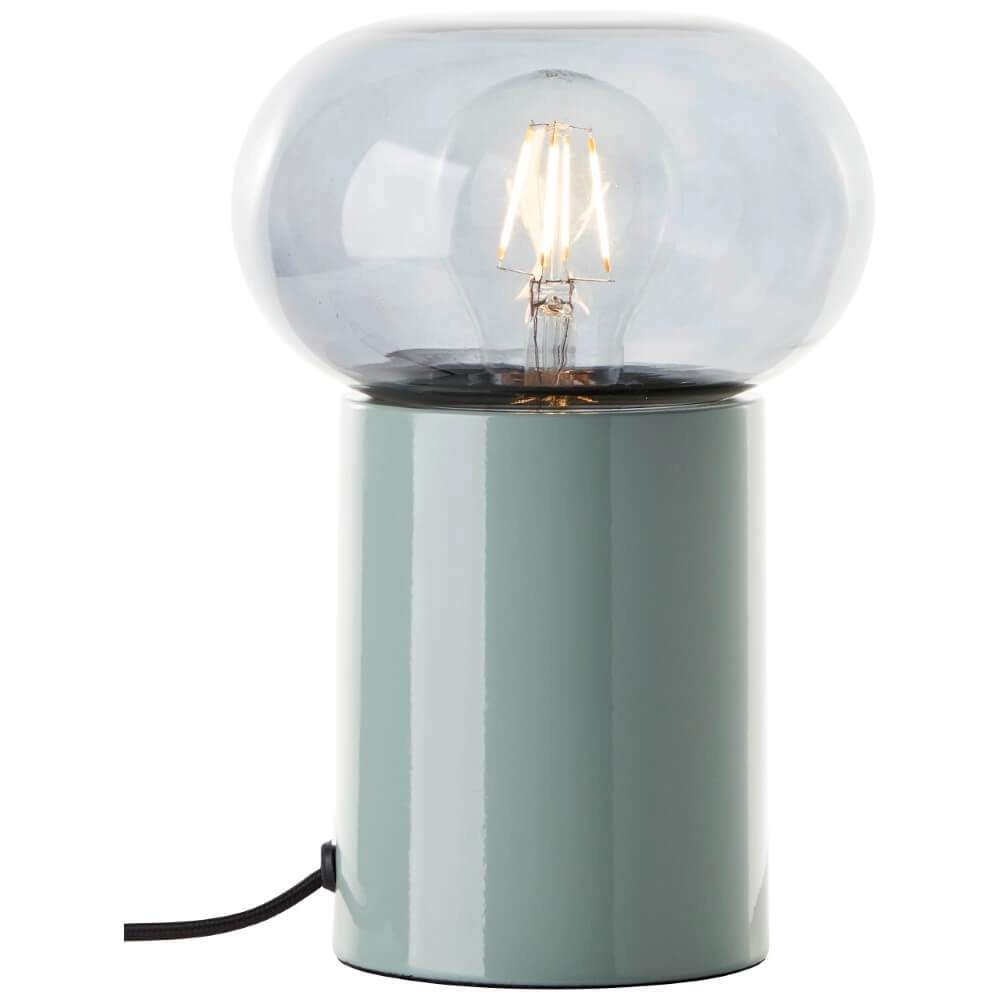 Green table lamp Knut with smoke glass Brilliant 4004353430152