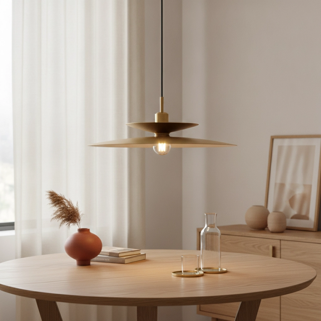 Pendant lamp Linares umbrella brown Ø 50cm